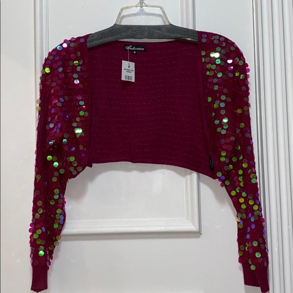 NWT sequin shrug cardigan